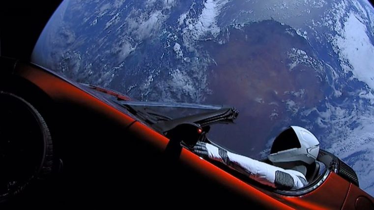 Into space with Tesla