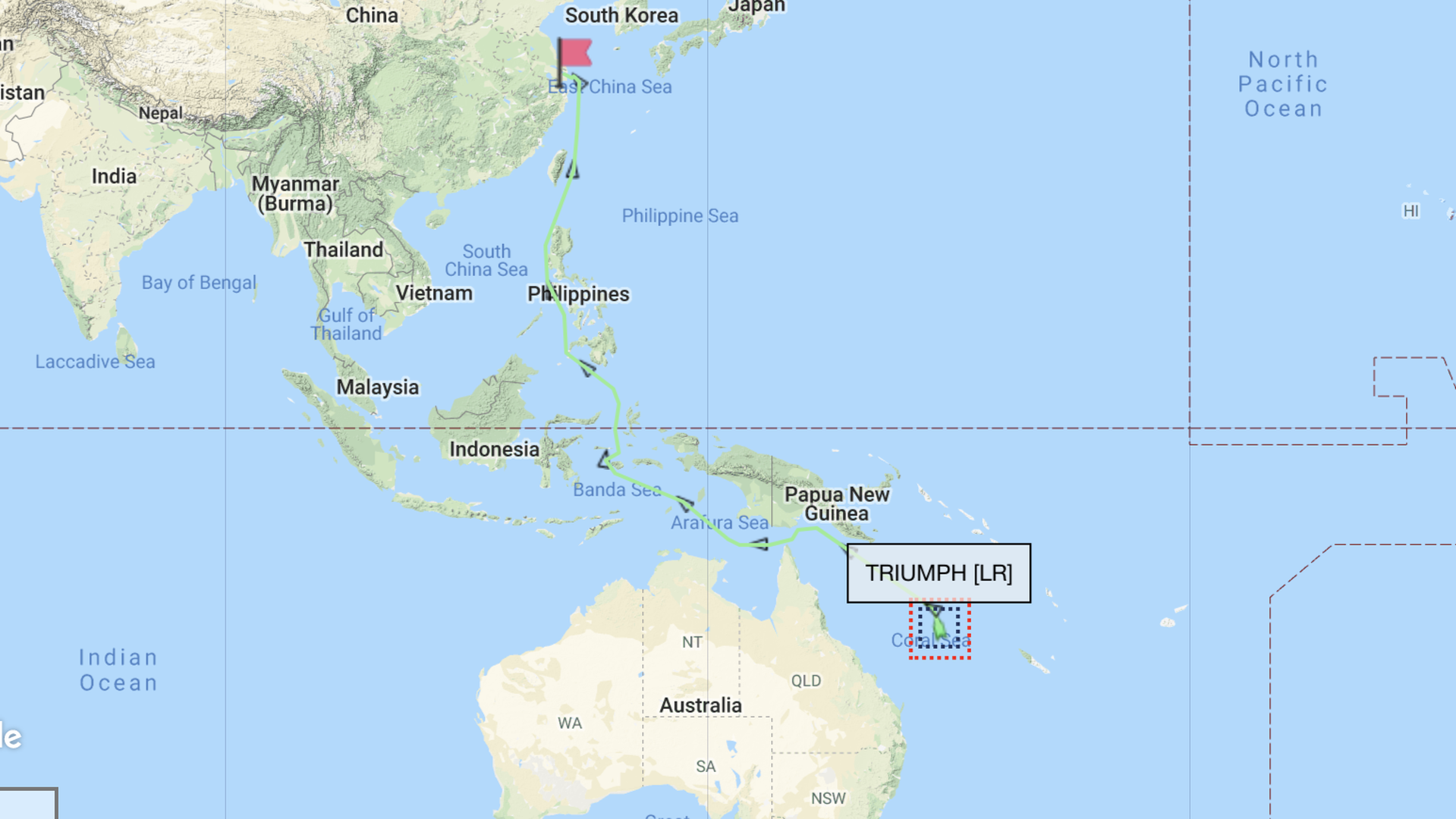 Affected vessel leaves Australia