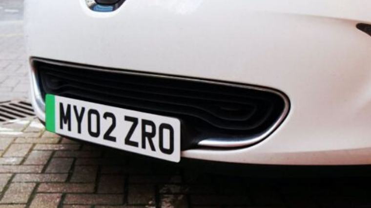 Green plates for zero-emission cars