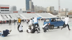 Curling with cars
