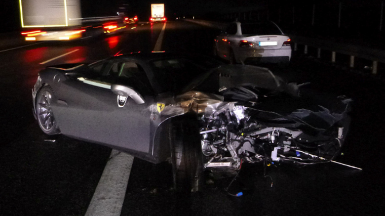Owner crashes Ferrari hours after pick up