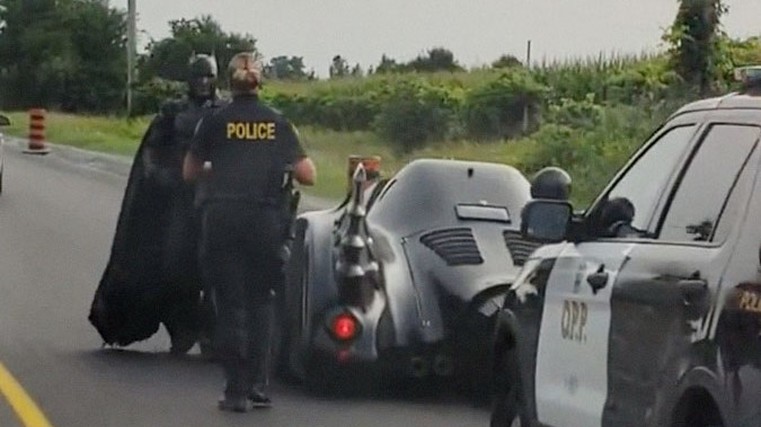 Holy cow! Cops pull over real-life Batman
