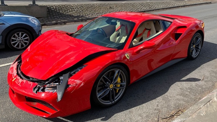 Driver crashes Ferrari minutes after purchase