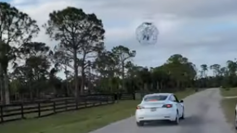 Car versus bubble ball