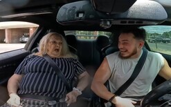 Gran fumes at car wash prank