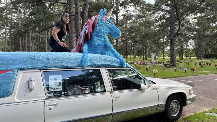 Hearse in magical makeover