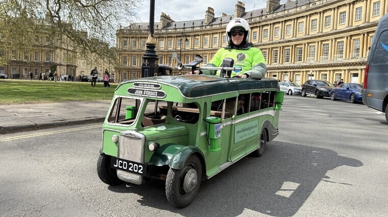 Tiny bus completes epic trip