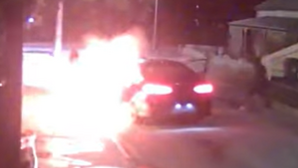 Clumsy arsonists torch own car