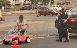 Arrest for driving toy Barbie car