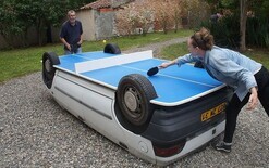 Car’s new life as ping pong table