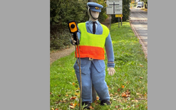 Knitted traffic officer slows drivers