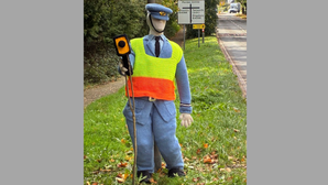 Knitted traffic officer slows drivers